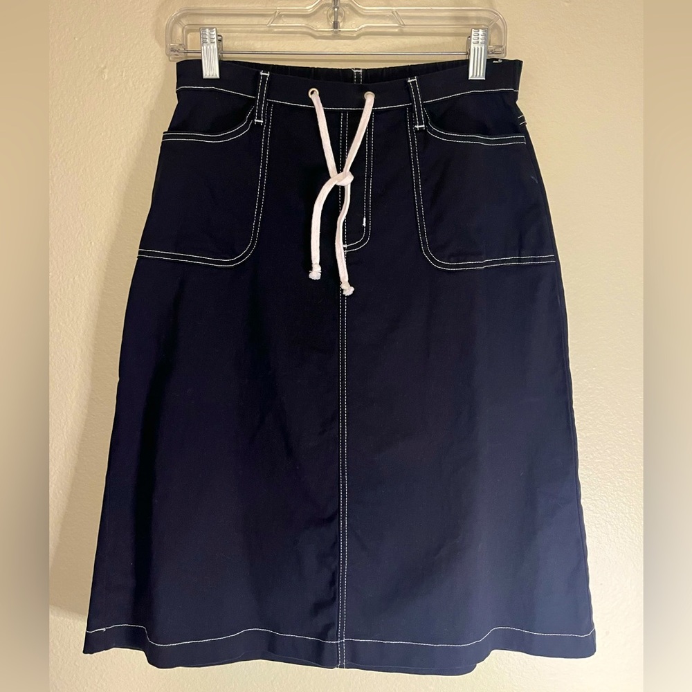D & Co Black Midi Skirt Womens Size Small 95% Cotton